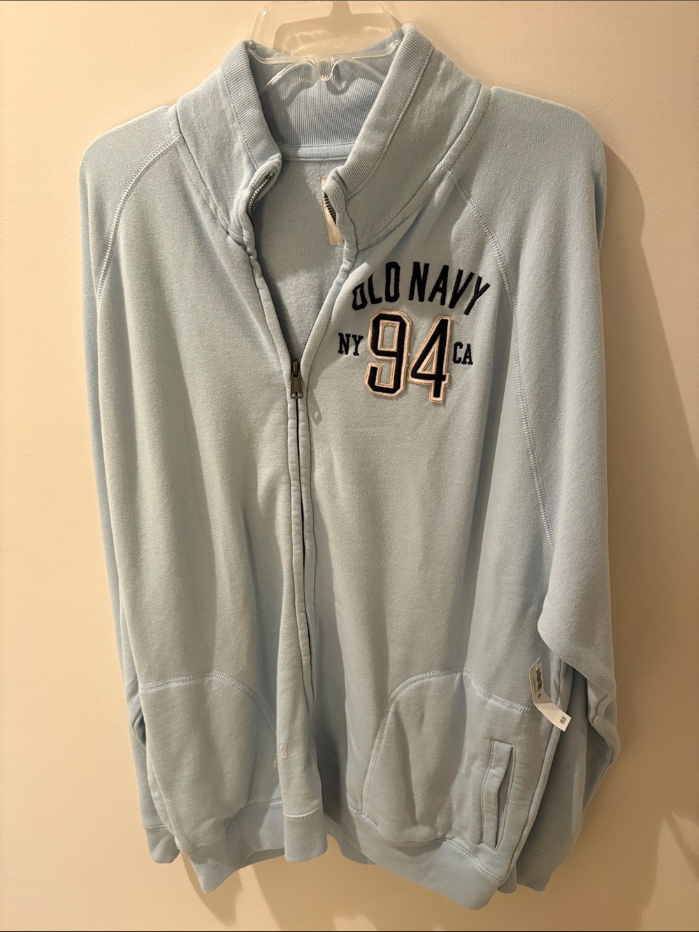 Old Navy Light Blue Kids Fleece Zip Jacket with '94' Patch